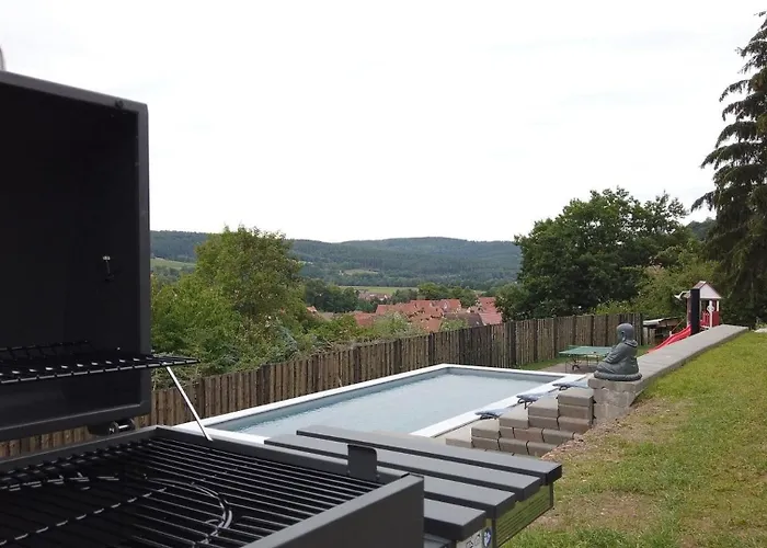 Vakantiehuis Wellnorama 1 - Wellnessferienhaus Mit Pool, Sauna Und Eigenem Whirlpool Mitten In Deutschland *